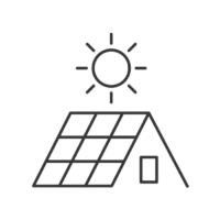 An icon of solar panels that represents the solar repair service that solar water wind hunter valley provides